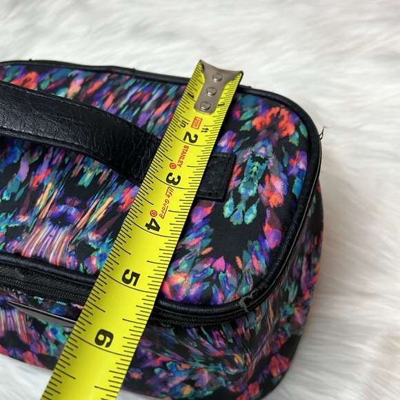 Nicole Miller New York Multi Color Train Case Cosmetic Case Beauty Bag Organizer - Picture 13 of 14